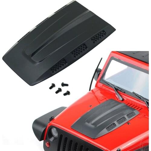 RCTOYFUN 1pcs Black Plastic Rock Crawler Engine Hood DIY Accessory For 1/10 RC Tamiya CC01 Axial SCX10 D90 Jeep Wrangler Rubicon