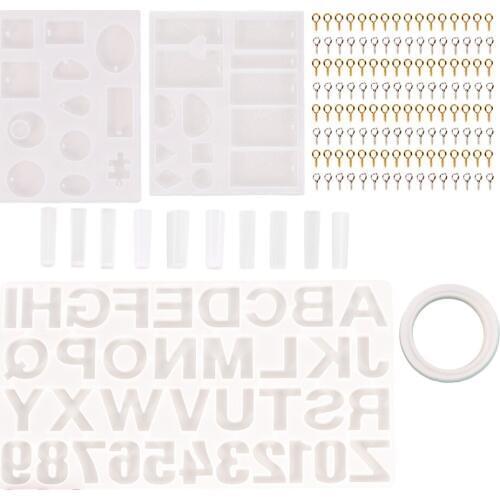 Silicone Molds Pendants Number Alphabet Moulds for Resin Casting DIY Necklace