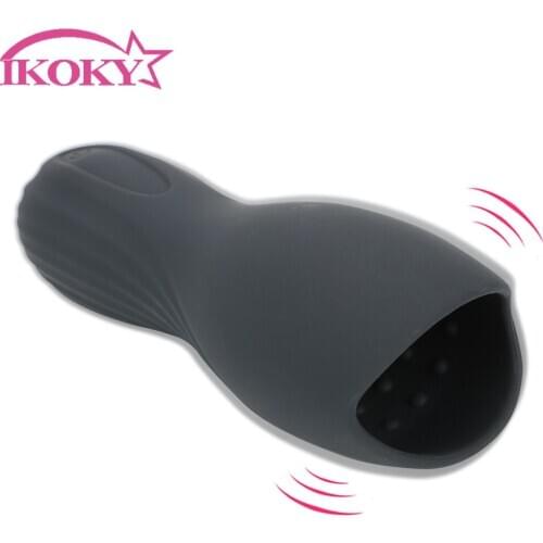 IKOKY 10 Modes Glans Stimulator Massager Penis Delay Trainer Penis Vibrator Male Masturbator Delay Ejaculation Sex Toys For Men