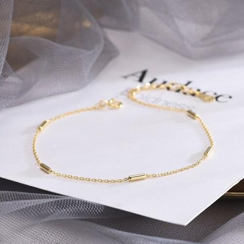 925 Sterling Silver Tiny Chain Bracelet Exquisite Minimalist Silver Bracelet Adjustable for Women Simple Fashion Jewelry