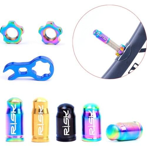 2pcs/box Lightweight Titanium Alloy Mountain Road Bike Bicycle Tire Valve Cap Air Nozzle Dust Cover