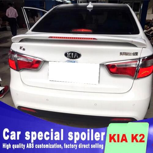 2011 2012 2013 2014 2015 2016 big spoiler for KIA RIO III rear trunk wing rear high quality ABS spoiler primer paint RIO spoiler