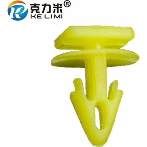 KE LI MI NO.29 Car Interior Door Card Trim Panel Mounting Clips Yellow Plastic Square head