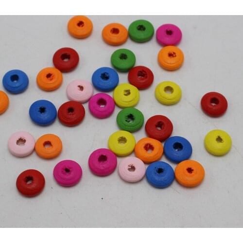 500 Mixed Colour 8X3mm Rondelle Wood Beads~Wooden