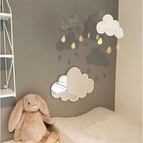 Nordic Acrylic Mirror Cartoon Wall Camera Props Wall Stickers Decal Mirror Decorations Strong Paste Home Wall Art For Kids Room
