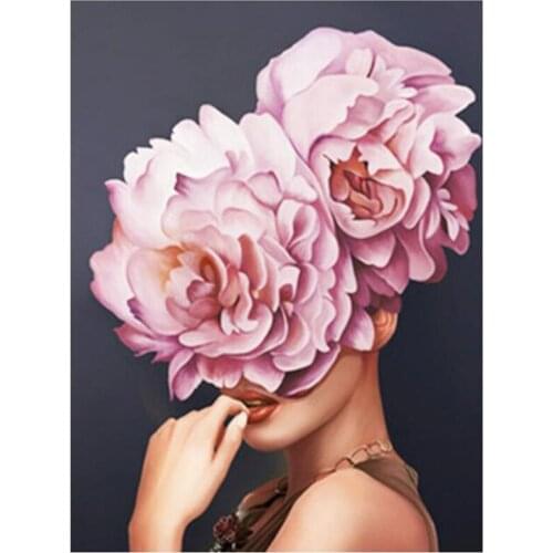 New Arrivals 5D DIY Full Round Diamond Painting Beautiful Lady & Flowers Cross Stitch 3D Embroidery Mosaic Home Decor Y1416