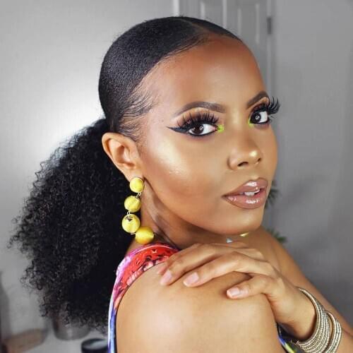 Brazilian Kinky Curly Hair 4B 4C Ponytail Clip In Human Hair Extensions Remy Hair 10-26" Free Shipping Natural Color Comingbuy