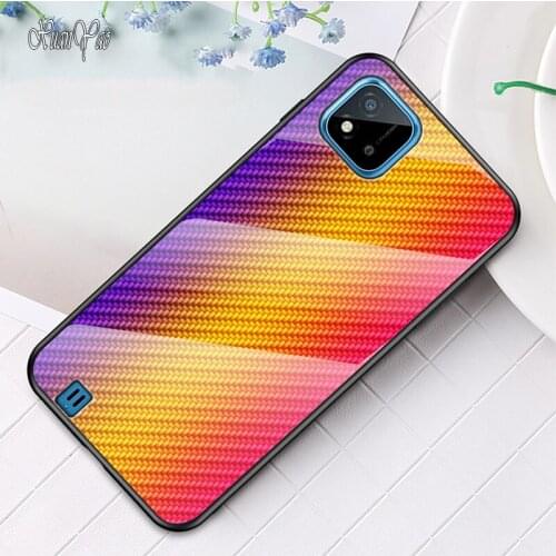 For Realme C21 Case XUANYAO Original Tempered Glass Coque 2 3 5 7 Pro V3 V5 V11 A1K Case Hard Mirror Back Cover C3 C11 C17 C15