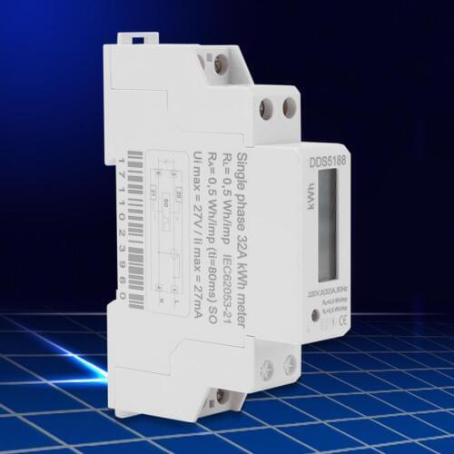 DIN-Rail Electric Meter 5-32A Electronic KWh Meter Digital LCD 220V Single phase energy meter