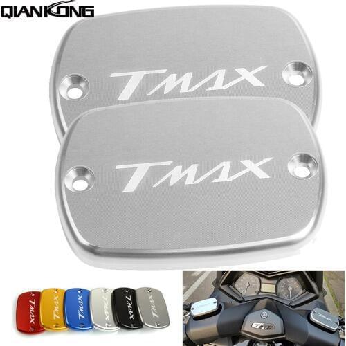 For Yamaha Tmax-500 TMAX530 2008 2009 2010 2011 1 pair Motorcycle Accessories Brake Fluid Reservoir Cap Cover TMAX LOGO