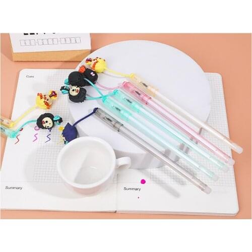 5 Pcs/set Cute Cartoon Pendant Neutral Pen Student Stationery Writing Pen Gel Pen Schools Offices Supplies 0.5mm