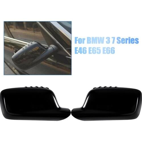 Carbon Fiber Bright black Side Rearview Mirror Cover For BMW 3 7 Series E46 E65 E66 E67 745i 750i 760Li 730Li Car Accessories