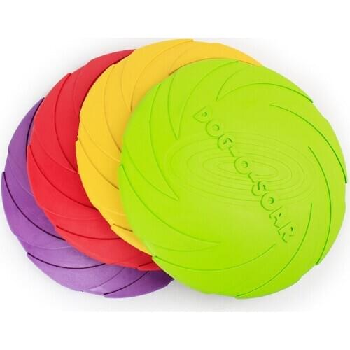 1 Pc Interactive Dog Chew Toys Resistance Bite Soft Rubber Puppy Pet Toy For Dogs Pet Training Products Dog Fly UFO Flying Discs