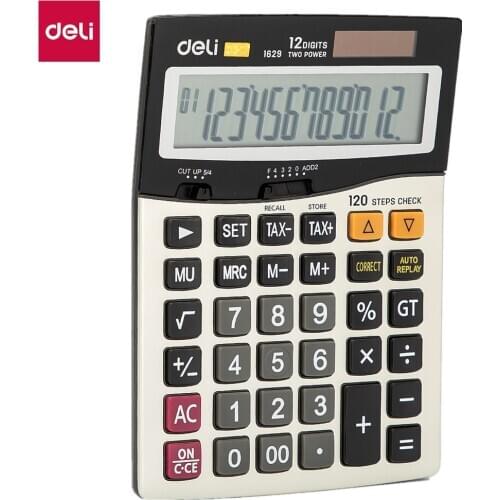 Deli Calculator Metal-12 digits, 120 steps check E1629