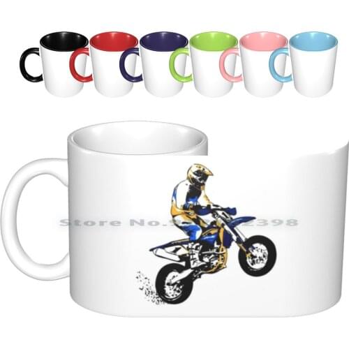 Supermoto Racing Ceramic Mugs Coffee Cups Milk Tea Mug Supermoto Motocross Moto Cross Supercross Motorcycle Motorcyclist