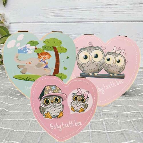 Love Tooth Box English Spanish Portugu Fallen Tooth Box Storage English Text Baby Boy Girl Wood Case Save Milk Teeth Collection