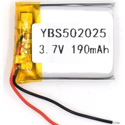 10PCS 3.7V 190 mAh Li-Polymer Rechargeable Battery 502025 Li Po ion for GPS Bluetooth MP3 MP4 052025