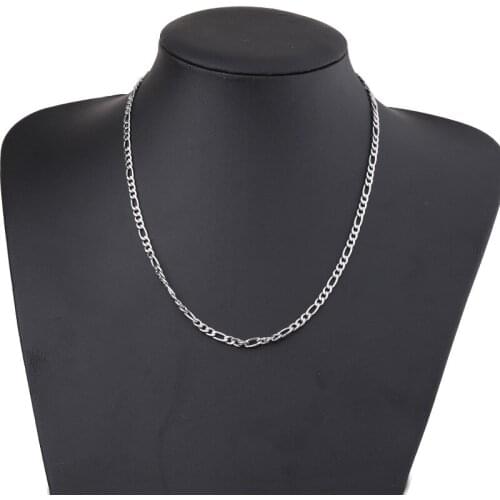 2PC 316L Stainless Steel 3 4mm Figaro Chunky Cuban Link Chain for Women Men Hip Hop Steampunk Choker Necklace Jewelry Findings