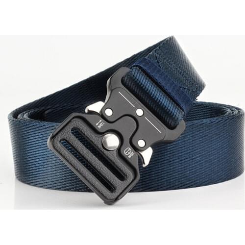 Fashion 3.2CM Wide Canvas Belt Tactical Designer Belts For Men Women Jeans Casual Nylon Strap Adjustable Waist Belt Metal Buckle