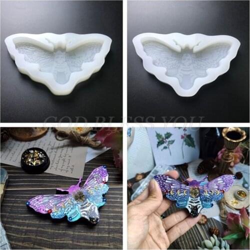 Moth Keychain Epoxy Resin Mold Necklace Pendant Silicone Mould DIY Crafts Jewelry Casting Tools Drop Shipping