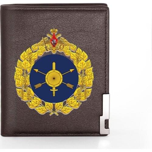 Russian Strategic Rocket Force Printing Mens Wallet Leather Purse For Men Credit Card Holder Short Male Slim Coin Money Bags