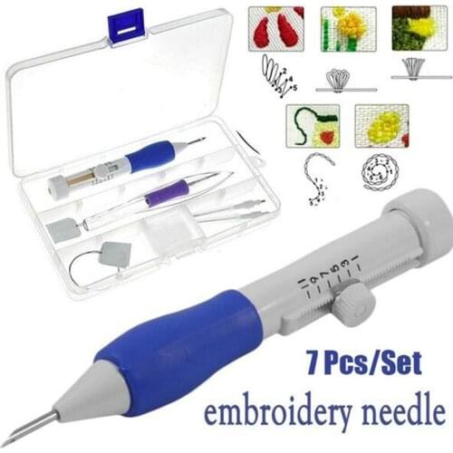 7pcs Embroidery Needle Set Embroidery Punch Knitting Sewing Tool Needle Pen Weaving DIY Sewing Making Tool Accessories