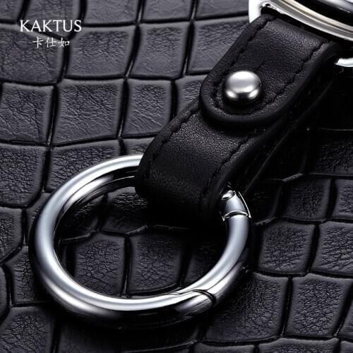 Genuine Leather Car Keychain Motorcycle Key Chain Metal Car Keyring Auto Accessories for BMW Audi Toyota Mazda Honda