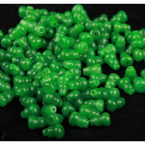 Natural jadeite hand-carved gourd beads DIY 100% real jade bracelets necklace jade accessories septa scattered beads