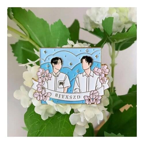 The Untamed Wei Wuxian Lan Wangji Xiao Zhan Wang Yibo Metal Badge Button Brooch Pins Anime Collection Medal Toy Souvenir