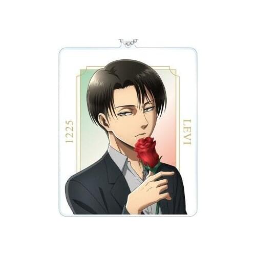 Attack On Titan Anime Eren Jaeger Levi·Ackerman Keychain Keyrings Acrylic Double Sided Backpack Cartoon Pendant Xmas Gifts New