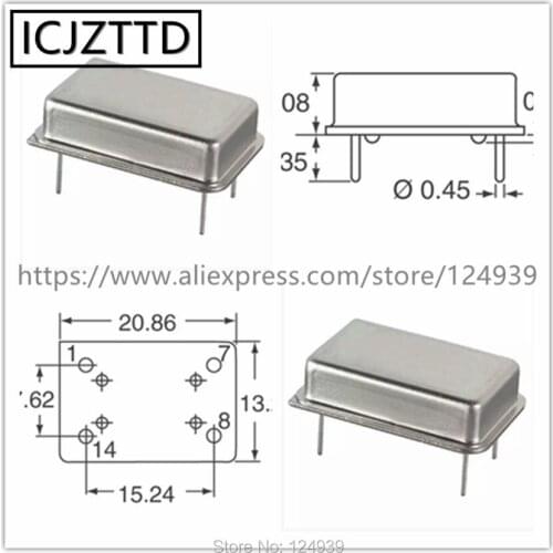 Full size 3.3V 5V 5.214MHZ 5.214M 5.214 6.5536MHZ 6.5536M 6.5536 16.257MHZ 16.257M 16.257 DIP-14 4Pins OSC 20.86mmx13.20mm