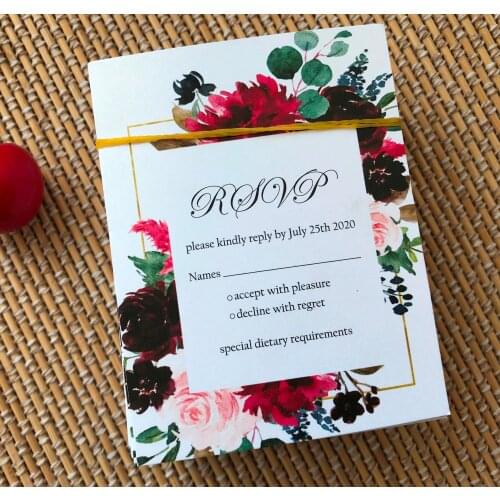 Custom 25pcs Pearl Paper Wedding Invitations,Foral,Peony Invitation,Printed Menu Cards,Wedding Invitations,Wedding Menu Cards