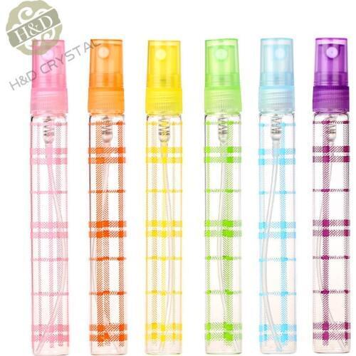 H&D 10ml Empty Refillable Multi-colors 6pcs Mini Glass Spray Atomizer Perfume Bottles Set Travelling Gift For Women/Girls