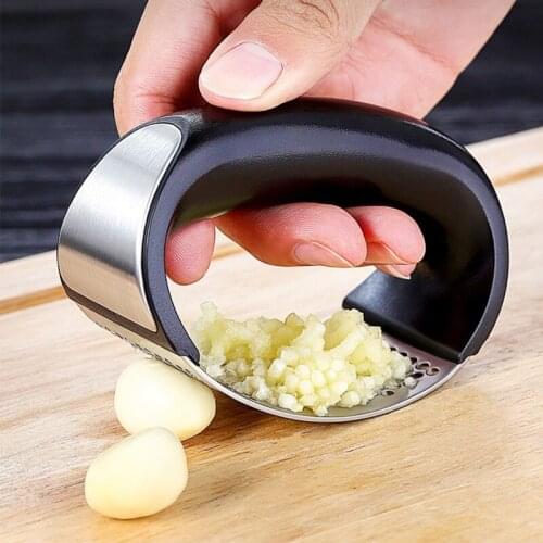Manual Arc 304 Stainless Steel Garlic Press Multifunctional Garlic Press Kitchen Tool Ginger Garlic Press