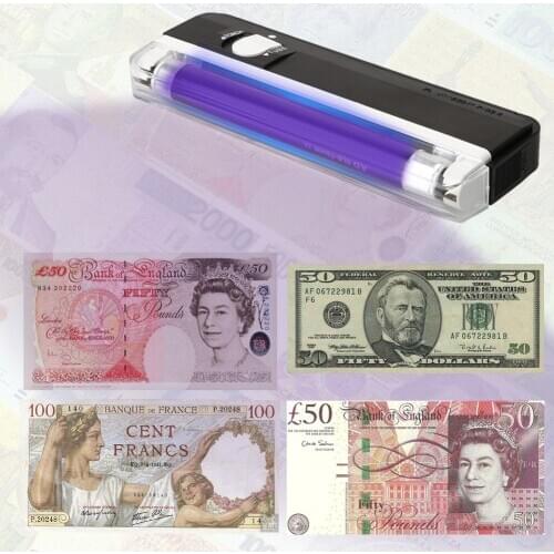 2 in1 Handheld UV Led Light Torch Lamp Counterfeit Currency Money Detector Fake Banknotes Passports Security Checker New