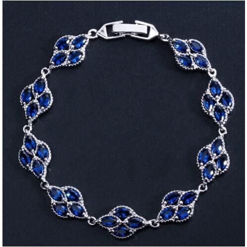 S925 Sterling Silver Bracelets 3A Zircon Sapphire Ruby Emerald Bracelets Bride Luxury Jewelry