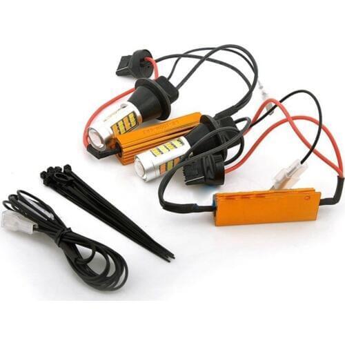 T20 7440 7440NA 7441 992 White/Amber Switchback LED Turn Signal Light Canbus Error Free 2835 42SMD 800Lms LED with Load Resistor