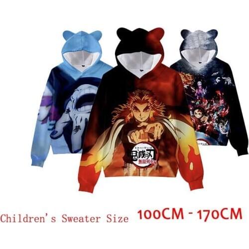 Demon Slayer Kimetsu no Yaiba Movie Mugen Train Hoodie Cosplay Agatsuma Zenitsu Coat Childrens Boys Girl Sweatshirts