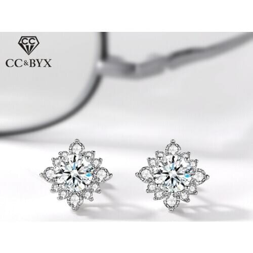 S925 Silver Stud Earrings For Women Trendy Jewelry Shiny Cubic Zirconia Earring Accessories Drop Shipping CCE656