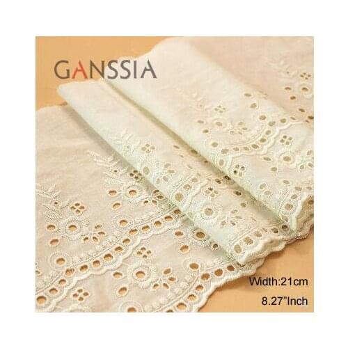1YARD Width:21cm Quality Cotton Lace Trim Beige for Household Cloth(SS-2161)