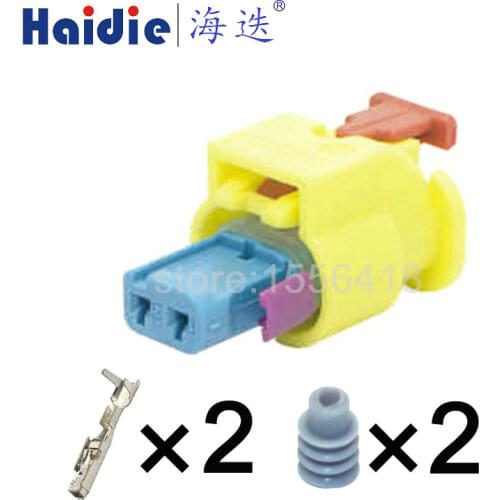 2sets 2pin Auto plastic electric plug 4H0 973 323 cable wiring sealed waterproof sensor connector 4H0973323