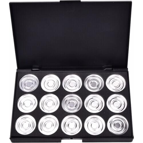 1 Set Empty Pigment Aluminum Palette Pans Makeup DIY Makeup Shadow Eye Pigment Palette Case 15.5*10.5*1.3CM