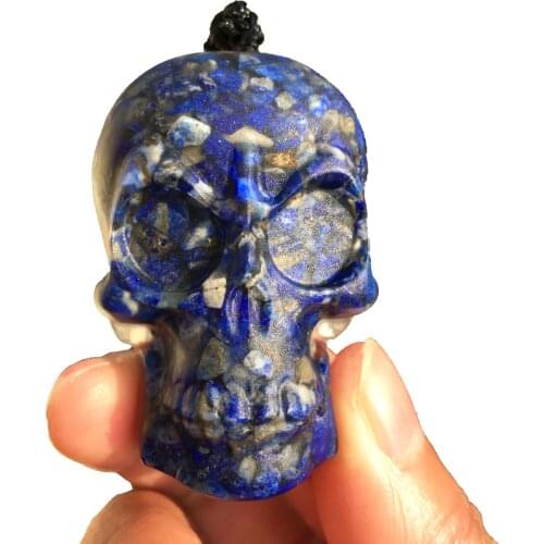 1PCS Natural Resinlapis Lazuli chips skulls pendant healing crystal for gift