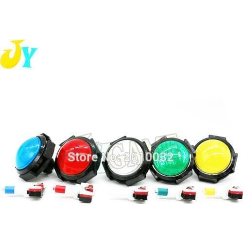 10pcs 60mm 12V Illuminated button Convex circular Arcade push button Childrens game Large game machine accessories