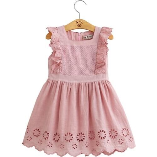 2019 Summer Girls Dress Kids Cotton Dress Baby Lace Embroidery Dress Children Baby Dress Toddler