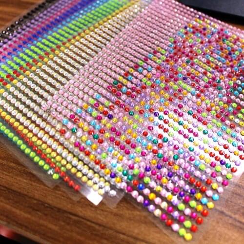 3mm 750pcs/Set Acrylic Boutique Circular Flatback 12 Colors Shiny Crystal Rhinestones Stickers Wall Sticker Car Sticker