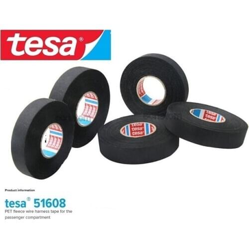 3pcs TESA 51608 Car Cloth Tape Flannelette Public Wire Harness Engine Room Temperature Resistance Tape TESA Adhesive Tape Meters