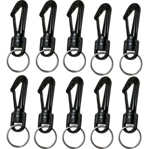 5/10pcs Scuba Diving Plastic Swivel Snap Hook Clip With Keyring for Camping Backpack Dive Light Compass Whistle Noise Maker