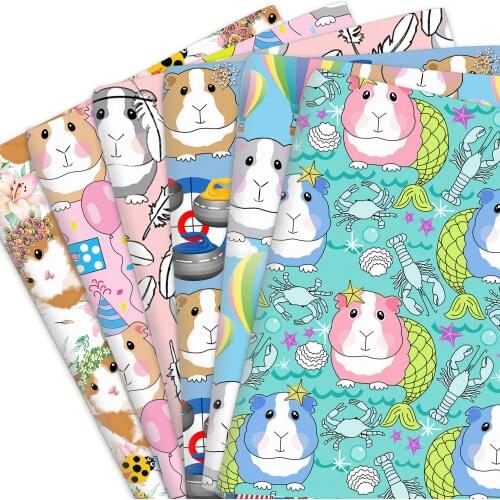 Cartoon Dog 100% Pure Cotton Material Fabric Half Yard Blue Puppy Patchwork Sewing Quilting Fabrics Needlework DIY Cloth Sewing