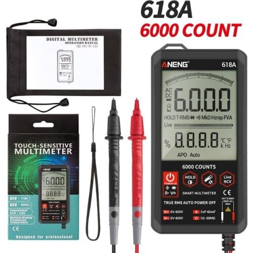 618A Digital Multimeter Smart Touch-DC True RMS Auto Transistor Capacitor Tester